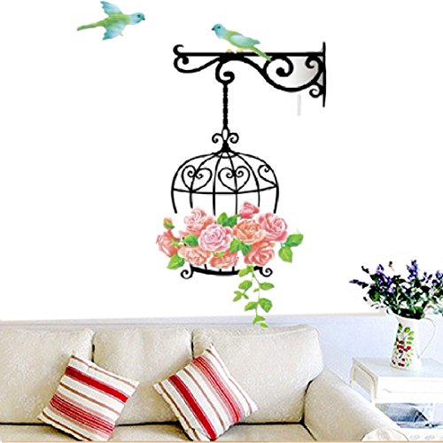 joyliveCY Abnehmbare Art Vinyl Zitat DIY Wall Sticker Aufkleber Wandbild Dekoration Zimmer Vogelkäfig - 6