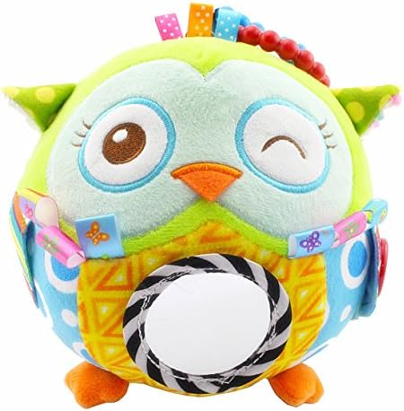 Baby Stuffed Plush Toy Soft Ball Cute Colorful Animal Early Education Sensory Toy,Owl