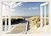 Produktbild Artland Qualitätsbilder I Wandtattoo Wandsticker Wandaufkleber 70 x 50 cm Landschaften Fensterblick Foto Weiß A8MU Fensterblick Nordseestrand auf Langeoog Steg