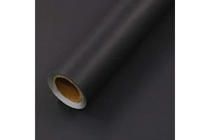 Abyssaly Black Wallpaper Sticky Back Plastic Vinyl Wrap Self Adhesive Wallpaper 40cm X 300cm for Home Decoration Kitchen Worktops Furniture Stickers