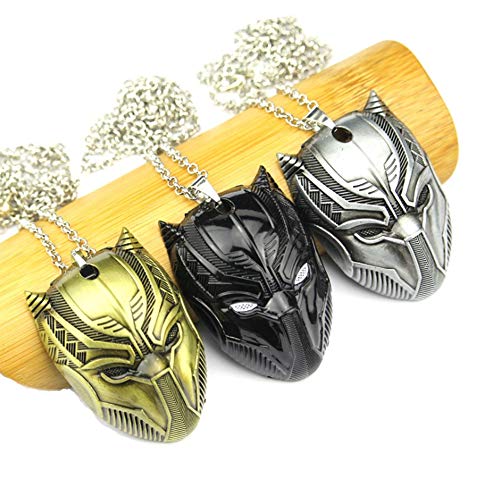 morningsilkwig Guerre Civile panthère Masque Collier Cosplay Bijoux Pendentif Collier Super héros Pendentif panthère Noire Colliers Mode Hommes Femmes Cadeau 3Pcs