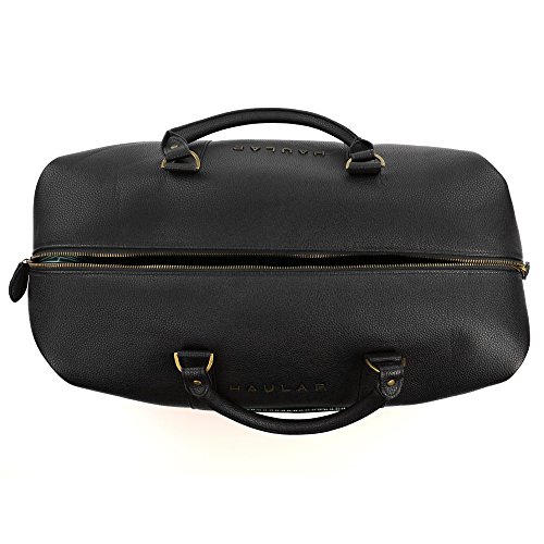 Reisetasche, Schwarz – Weekender Handgepäck Duffel Travelbag [Messing Verzierung] – 23,6 Liter - 6