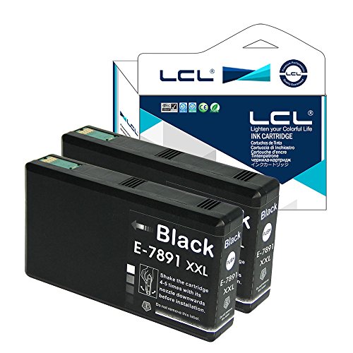 LCL(TM) T7891 (2-Pack Noir) Cartouches d'encre Compatible pour Epson WorkForce Pro WF-5110DW/5190DW/5620DWF/5690DWF