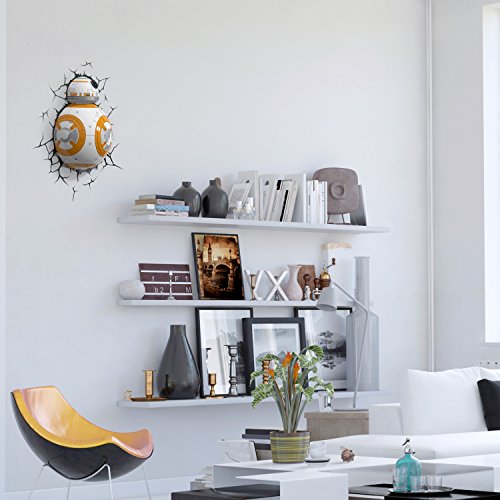 Star Wars BB-8 Wandlampe 3D Light FX LED Kinderlampe -Nachtlicht für kinder mit automatische Abschaltung und wandaufkleber - 5