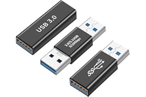 HIEbee 3arten USB 3.0 apters kit, USB 3.0 weiblich zu weiblich und männlich zu männlich und weiblich zu männlich, High Speed Convert Extension Coupler Connector konvertieren, schwarz
