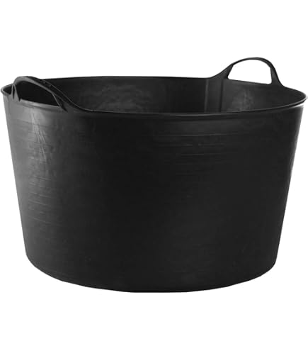 Acan Promopastor - Panier Plastique Flexible 42 Litres Noir, Idéal Pour étable, Jardin Et Transport