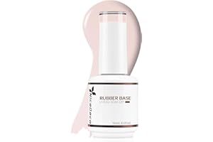 Nicedeco Base Rubber para Uñas Esmaltes Semipermanentes en Gel Base de Caucho UV/LED Soak-Off Colores Vibrantes y Duraderos 15ML 06