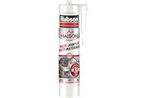Rubson Mastic Maison Multi-Joints & Multi-Matériaux Transparent (cartouche de 280 ml) – Mastic silicone neutre nouvelle génération multi-fonctions
