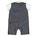 EFE Infant Toddler Baby Boys Gentleman Bowtie Romper Suit Wedding Christening Tuxedo Party Outfits Black 18-24 Months