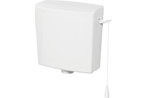 Wirquin 50717361 Réservoir wc haut Reviso blanc en plastique avec kit chasse d'eau