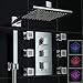 Price comparison product image Concealed TMV2 Thermostatic Mixer Shower Valve with Body Jets LED Set