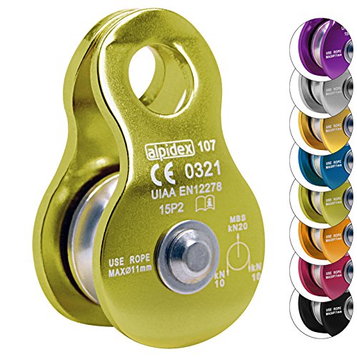 ALPIDEX Poulie de déviation 20 KN - pour des Cordes textils dŽUn diamètre dŽau Plus 11 mm - EN12278