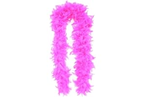 KARNEVALSTEUFEL.DE KarnevalsTeufel Piuma sciarpa tinta unita, da diversi colori e densità di piume selezionabili Federstola piuma costume anni '20 Charleston Burlesque accogliente (fucsia 60 gr)