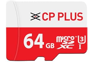 CP PLUS 64GB microSDXC Memory Card Grade UHS-3 Class 10, Up to 70 Mbps Reading & 30 Mbps Writing Speed with High Performance of Data Transfer & Lower Power Consumption for Portable Devices