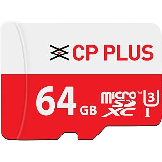 CP PLUS 64GB microSDXC Memory Card Grade UHS-3 Class 10, Up to 70 Mbps Reading & 30 Mbps Writing Speed with High Performance of Data Transfer & Lower Power Consumption for Portable Devices