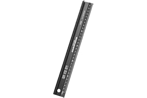 KSVFTB 30CM Metal Ruler for Cutting, Raised Grip Aluminium Cutting Ruler Metal Craft Safety Ruler Multifunctional Protective for Length Measurement(Black)