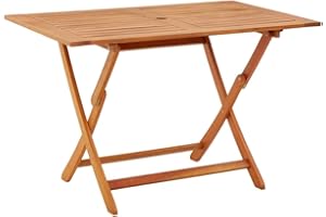 vidaXL Mesa de Jardín Plegable Comedor Cocina Patio Terraza Balcón Camping Mobiliario Muebles Soporte Exterior 120x70x75 cm Madera Maciza de Eucalipto