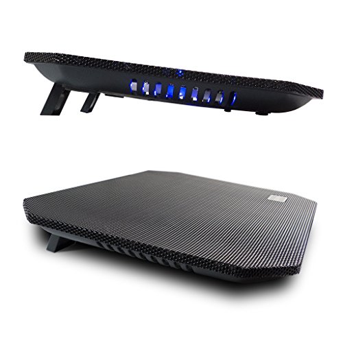 LS Premium Notebook Kühler LS-S200 | Laptop Cooling Pad Ständer| 1x Lüfter / 140mm Fan | mit 2 x USB HUB und blaue LED | 10″-15″ Zoll - 5