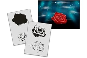 UMR-Design AS-192 Rose Pochoir pour aérographe Step by Step Size S