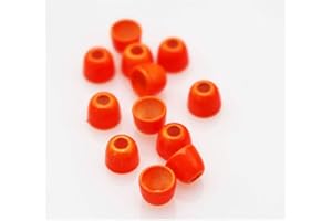 Tigofly 50 Stück/Charge 10 Farben Kupfer Kegel Kopf Fliegenbinden Perlen Gewicht Nymphe Kopf Jig Tube Fliegenbinden Materialien 5,1 mm x 4,1 mm x 1,9 mm (Orange)