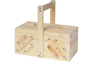 INNSPIRO Couturier bois de pin massif accordéon 28x25x15cm.