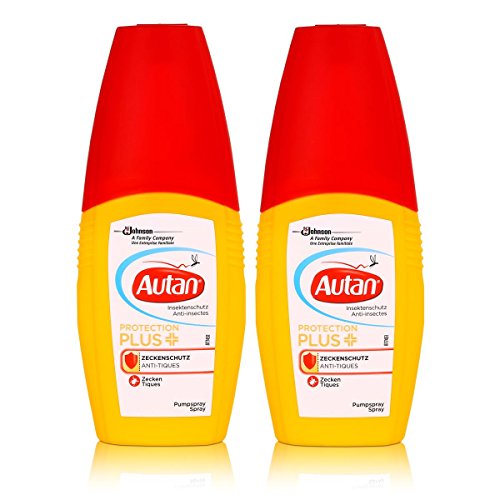 Autan Protection Plus Zeckenschutz Pumpspray 100ml - schützt bis zu 4 Stunden vor Zecken und bis zu 7 Stunden vor Mücken (2er Pack)