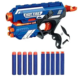 mQFIT Gallery Blaze Storm Soft Bullet Toys Gun for Kids with 10 Safe Soft Foam Bullets, Fun Target Shooting Blaze Storm Gun Toy Game for Boys (Pack of 1, Multicolor)