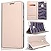 Produktbild SMART LEGEND Lederhülle für Huawei P8 Lite 2017 Ledertasche Hülle Gold Schutzhülle Premium PU Leder Flip Case Protective Cover Innere Transparent Weiche Silikon Bookcase Handy Tasche Schale mit Magnet und Karteneinschub Standfunktion Etui