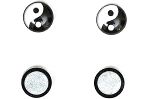 IDIN JEWELLERY Idin Magnetic Earrings - Black and white yin yang round magnetic earrings for non-pierced ears 10 mm (diameter 10 mm)