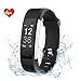 Produktbild Nicksea Smart Bracelet Fitness Tracker mit Herzfrequenzmesser, Schrittzähler, Kalorienzähler, SchlafMonitor, Kamerasteuerung Armbanduhr Smart Watch für Android und IOS Smartphones (Schwarz)