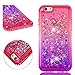 Produktbild IDLEHOUR Hülle für iPhone6/iPhone6S, Premium Soft TPU Gel-Schutzhülle Stoßfest, Flexible Silikon-Schutzhülle Treibsand Silikon Bumper Schutz Tasche Schale Antikratz Backcover, Rosa lila