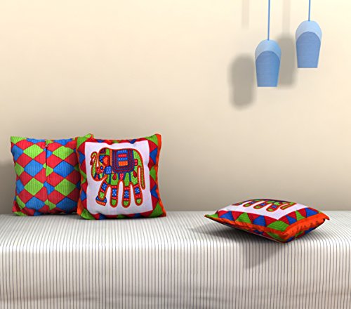 Salona Bichona Indische Kissen Bezug Baumwolle 3 Stück Elefanten Gedruckt Kissen Bezug 12 X 12 Zoll