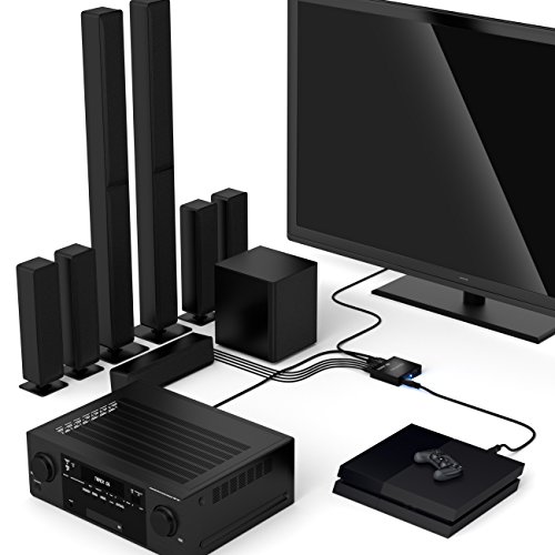 deleyCON 4K HDMI Audio Extractor Konverter 7.1 CH Digitaler Audio Adapter Konverter Dolby Digital HDMI SPDIF Toslink Optisch L/R Stereo Digital Analog Wandler - 6