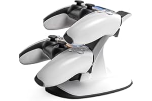 ULTIPRO MAX Base de Carga para Mando PS5 Playstation5 con Conexión USB-C y Indicadores LED, Cargador Rápido para 2 Mandos Inalámbricos PlayStation 5, Diseño Compacto (PS5 Base de Carga Usb-c 2 Mandos)