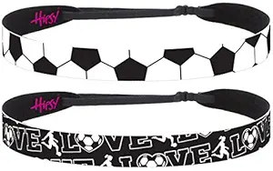 Black 2Pk: Hipsy WomenS Adjustable No Slip I Love Soccer Headbands