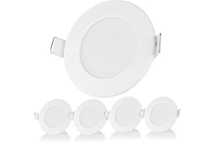 SWEET LED Dulce Led 5er PLANO 5W IP44 Focos empotrables para baño, 230V blanco frío 6500K, Focos de techo empotrables, Lámpara LED empotrada en techo para baño