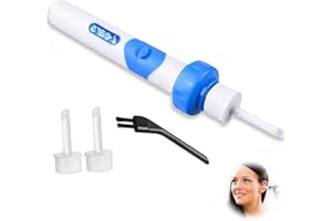 Oroclear ohrenschmalz-sauger Original, Podomax Oroclear Ohrenschmalz-Reiniger, Entferner Sauger, Sicheres Und Weiches Ear Cleaner, Mit 2 Waschbaren Ersatzköpfen Und Batterie