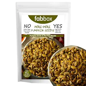 Fab box Organics Raw Pumpkin Seeds with Peri-Peri | Protein and Fiber Rich Superfood | Gluten Free Protien Snack, Healthy Vegan Evening Snacks, 150 Gram