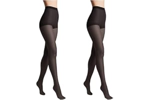 Conte elegant Set de 2 medias de mujer sostenibles Half -matt - Mezcladas de mujer pegajosas con bragas marcadas - Solo United Shade 40