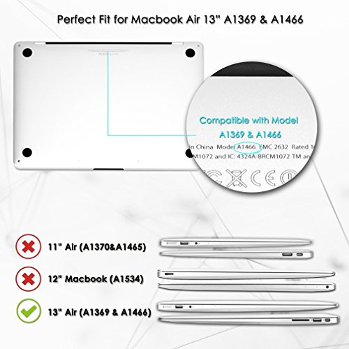 MacBook Air 13 H  lle - Ariker Ultra Slim Hochwertige Matt Gummierte Hartschale Tasche Schutzh  lle Case f  r MacBook Air 13 3 Zoll  A1466   A1369  - 