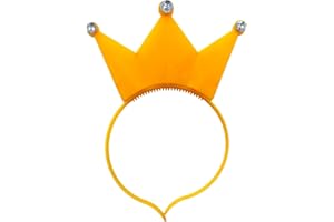 BF Souvenirs 1 cerchietto LED corona lampeggiante e luminoso, principessa, re, festa, carnevale, compleanno, festa di carnevale, feste di compleanno per bambini, musica concerti (arancione)
