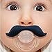 Edealing Cute Black Mustache Pacifiers Dummy Baby Teether Pacy Orthodontic Nipple Pack Of 2