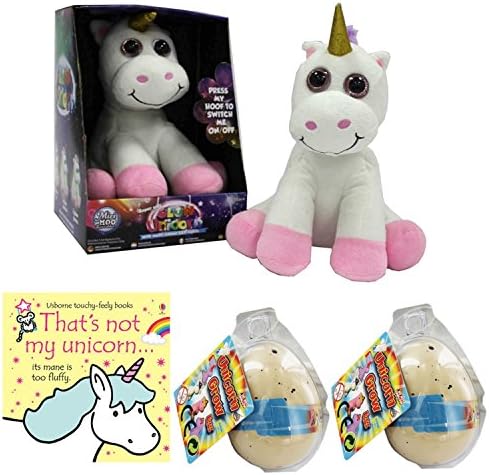 Alexandra Toys Adorable Unicorn Bundle. Unicorn Light Up Cuddly Toy, Fiona Watt That’s Not My Unicorn Book And 2 x Unicorn Hatching Egg Toy. Perfect Unicorn Toys For Girls