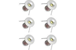 MARVIX 6 x LED 12V Mini Spot Lights 0.5W IP65 Waterproof Warm White 3000K Light for Caravan, Campervan, Motorhome or Boat Downlights Lighting
