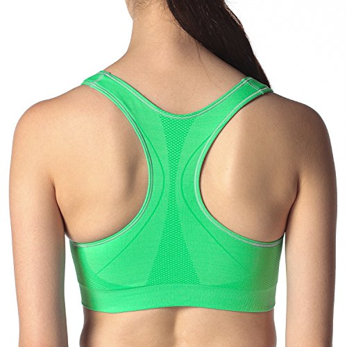 Lapasa Damen Yoga Sport-BH, Nahtlos, Racerback, Push Up ohne Bügel, Sport Bustier, mittlerer Halt für Yoga und Fitness-Training, geschmeidig und luftig, L008 - 3