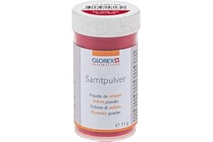 GLOREX 6 8651 003 Poudre de velours 0,5mm, 11 g, rouge