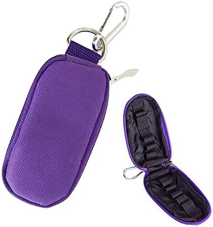 Hengker Soft Carrier bag Keychain Essential Oil Carrying Case Holds 10 Vials 2ml & 3ml for Travel,Home (Purple)