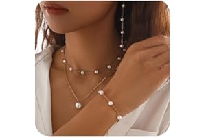 GKAOPI 3 PCS Pearl Jewellery Set for Women Pearl Necklace Earrings and Bracelet Set Long Tassel Pearl Earrings Weddings Party Birthday Anniversary Christmas Mothers Day Valentine's Day Gifts