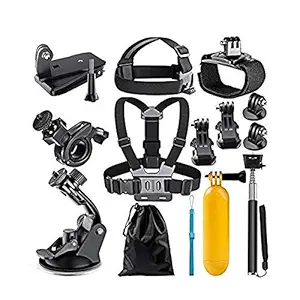 Brain Freezer J 12 in 1 Action Camera Accessories Kit Compatible with Yi 4K, Black