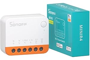 CLASHOP MINI R4 WiFi Smart Switch 2-Way, Interruttore intelligente fai-da-te, modalità relè staccabile, WiFi 2.4G, controllo APP, Funziona con Alexa, Google Home Assistant, controllo remoto eWeLink